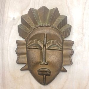 Vintage Tribal Ceremonial Godhead Face Mask Wall Plaque